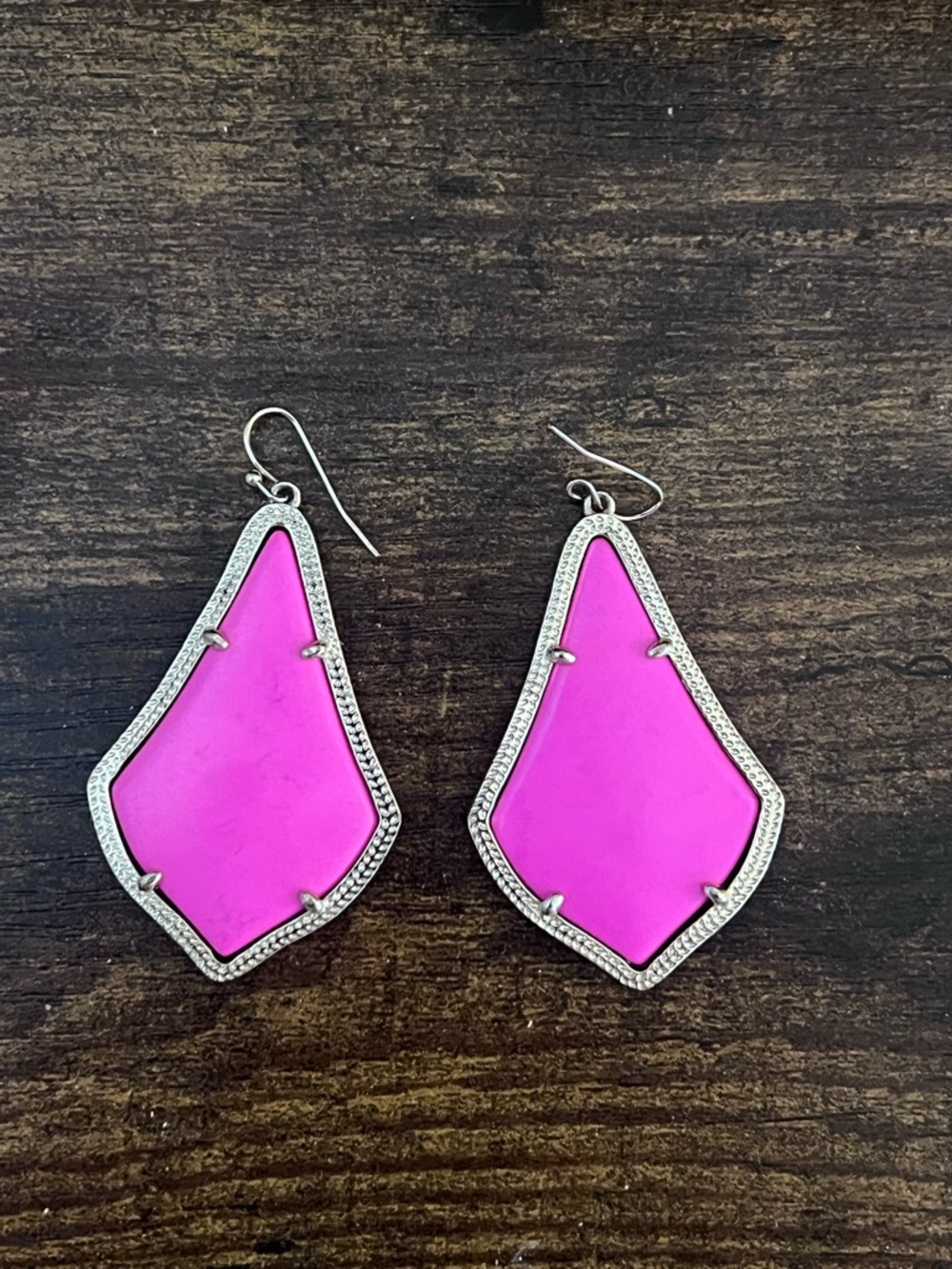 Kendra Scott Hot Pink Geometric Dangle Earrings